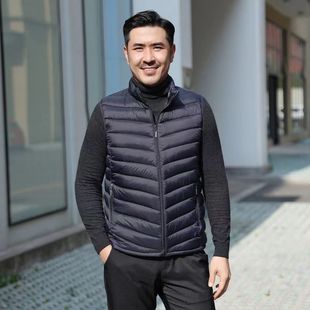 Middle-aged and old men's light waistcoat men's cold protection father's plus size light cotton coat men's waistcoat warm