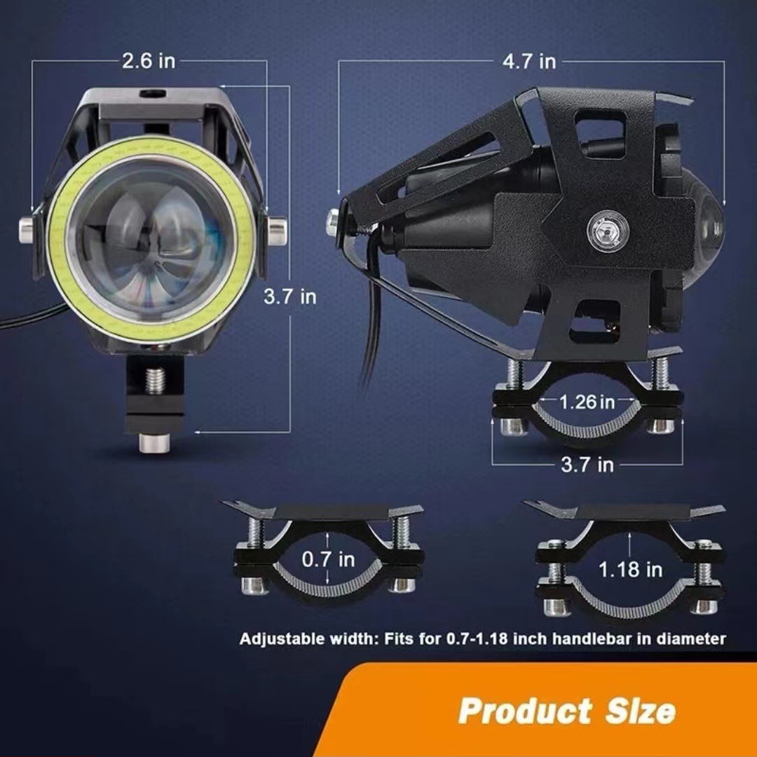 Electric car universal motorcycle U7 angel eyes flash super bright headlight modified tricycle spotlight car lights