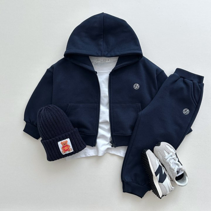 Autumn New South Korea children's sweater suit children's boys and girls baby zipper cardigan hooded trousers two-piece set