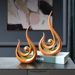 Modern model house light luxury Phoenix Yufei ceramic ornaments living room entrance wine cabinet TV cabinet office gifts