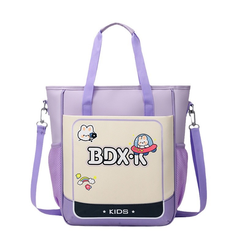 초등학생을위한 토트 백 어린이 암송 백 학생 도서 가방 크로스 바디 리세스 대용량 배낭 보관 가방 캔버스