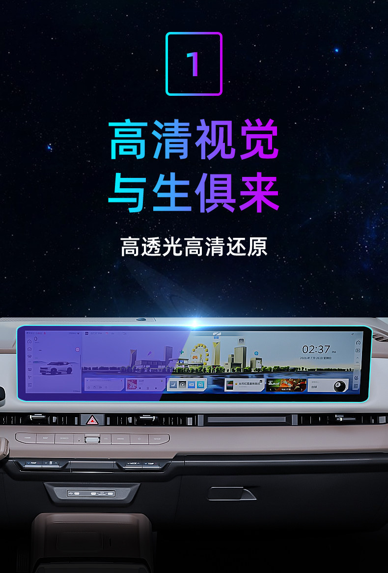 Suitable for Kia 27 models, the tempered film for the central control panel, car navigation screen, display screen protective film, and instrument panel