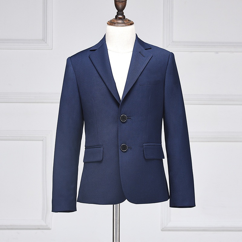 Children's Black Suit for Boys, Formal Wear for Host Performances, Flower Boy Outfit, British Style Suit Jacket