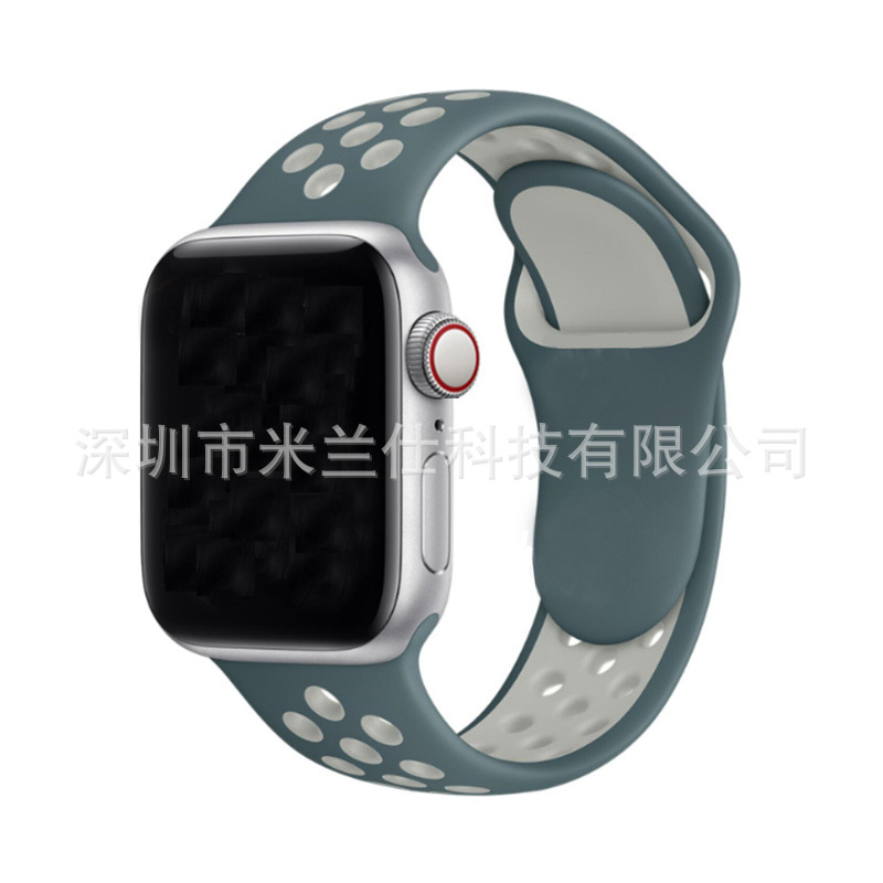 Correa deportiva de silicona Nike bicolor S11 compatible con Apple iWatch 678910SE, fabricante