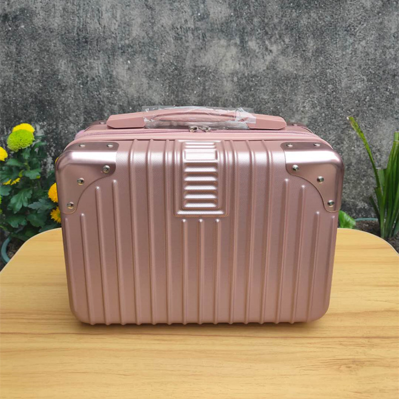 Metal corner suitcase 14 inch cosmetic case portable small suitcase storage box gift box wholesale