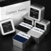 3-pack of white-edged iron boxes (black+grey+blue)