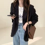 韩国咖色宽松春秋上衣