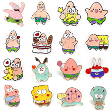 新款卡通合金海绵宝宝胸针可爱多功能徽章装饰固定现货饰品批发