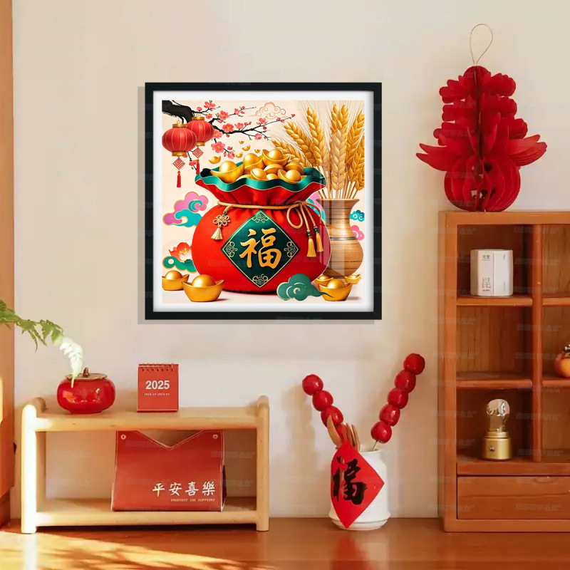 [Algodón importado] Mona Lisa Real Bordado a mano de Daifu-Sui Sui Ping An Feliz y auspicioso image 1