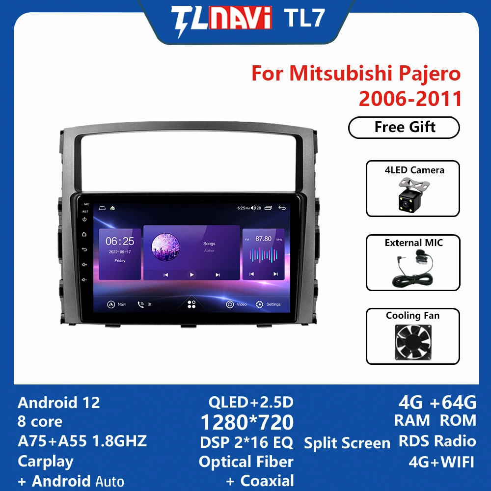 Кросс-шбордный комплект для Mitsubishi Pajero 2006-2011 car Android большой экран полно сетевой GPS навигации