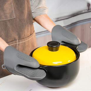 ♔ New Anti-Scalding Thickened Silicone Hand Clip Kitchen Silicone Insulation Gloves Household Oven Baking Tools Ready Stock Batch