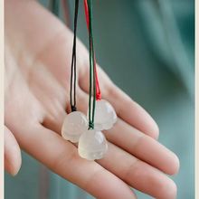 宝宝小孩玉石坠子项链挂件天然冰种玉髓猫爪吊坠锁骨链可爱女生