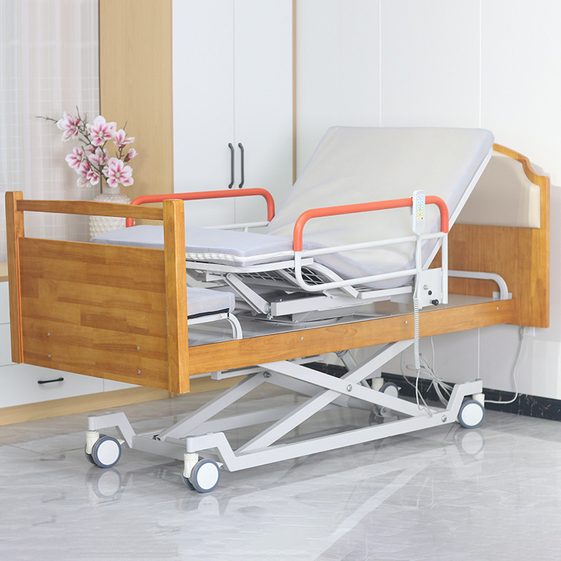 Electric Nursing Bed for Home Use, Multifunctional Adjustable and Rotating Bed for the Elderly, with Guardrails, Wooden Nursing Bed, Adjustable Bed Electric Nursing Bed for Home Use, Multifunctional Adjustable and Rotating Bed for the Elderly, with Guardrails, Wooden Nursing Bed, Adjustable Bed