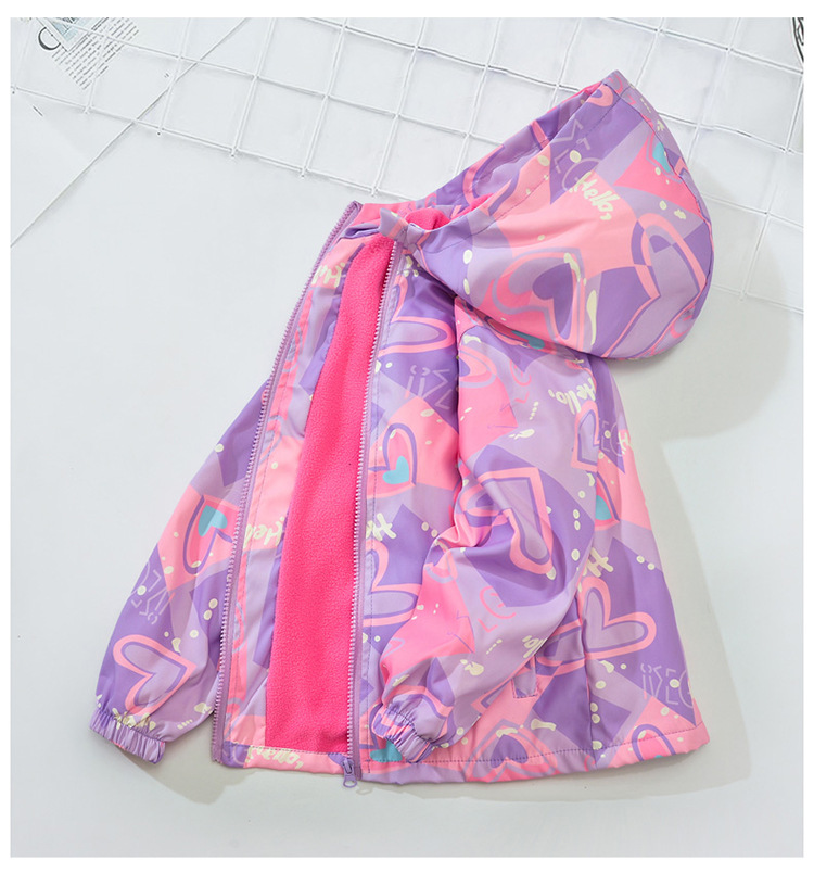 Sports Korean Style Heart Shape Polyester Fleece Girls Outerwear display picture 2