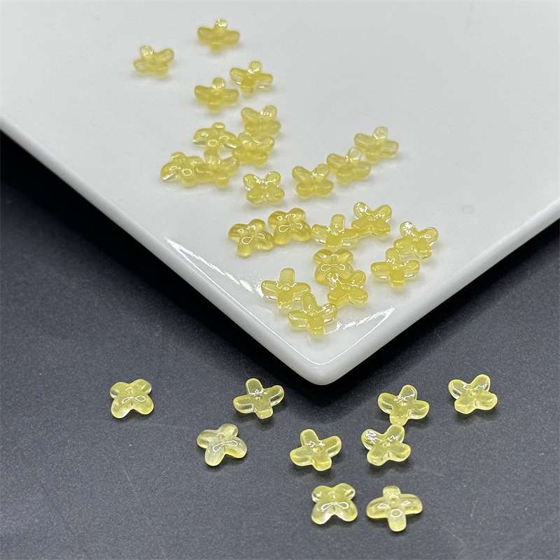 二模チェコ瑠璃小桂花花びら6*8mm十字花ネイルシールdiyアクセサリーヘアピン材料
