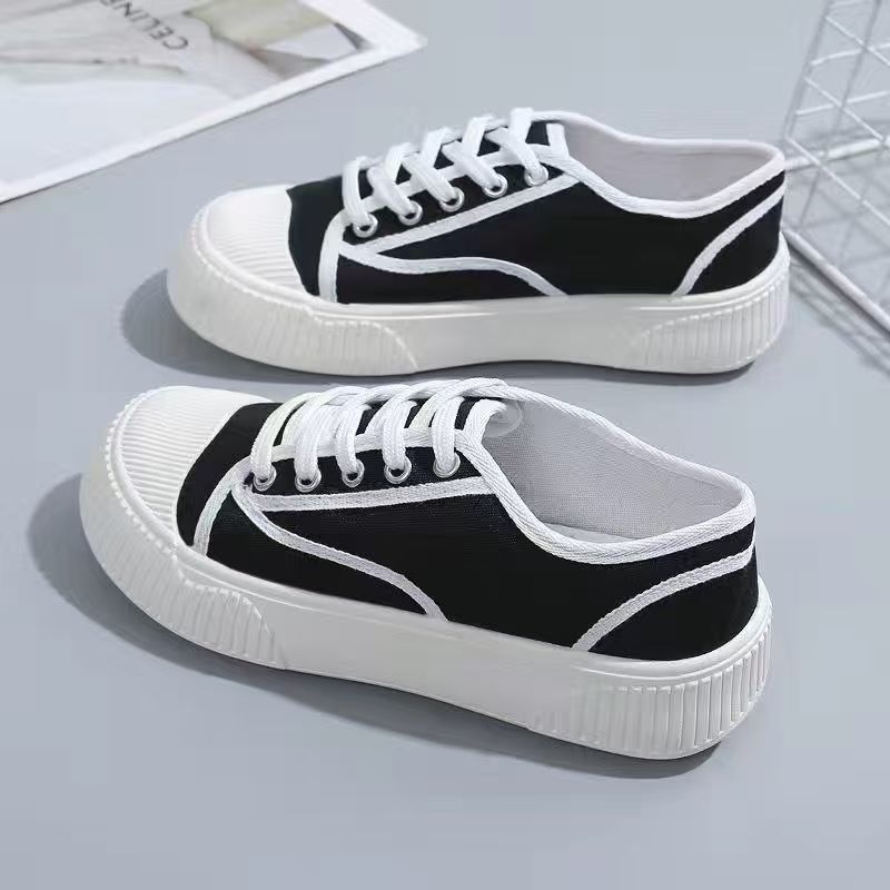 Zapatos de mujer cómodos, estudiantes de todo fósforo, primavera y otoño, nuevos zapatos de lona de suela gruesa, zapatos de mujer, zapatillas de deporte, moda casual al por mayor
