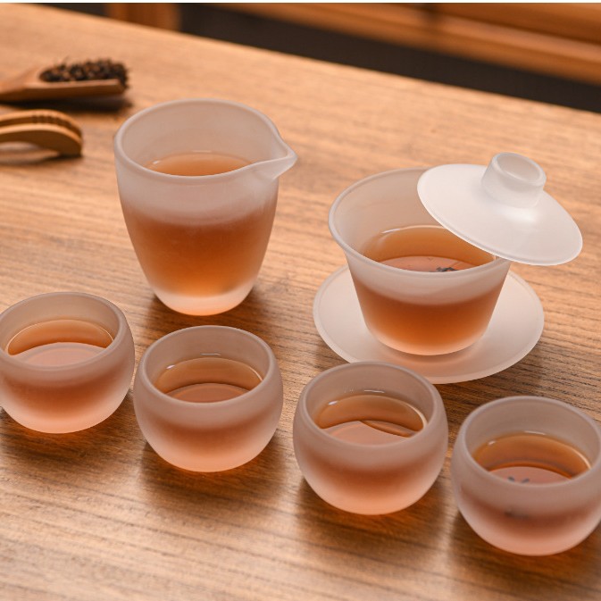 功夫茶肯套装水晶玻璃公道杯耐热家用公杯分茶器泡茶功夫茶具茶杯