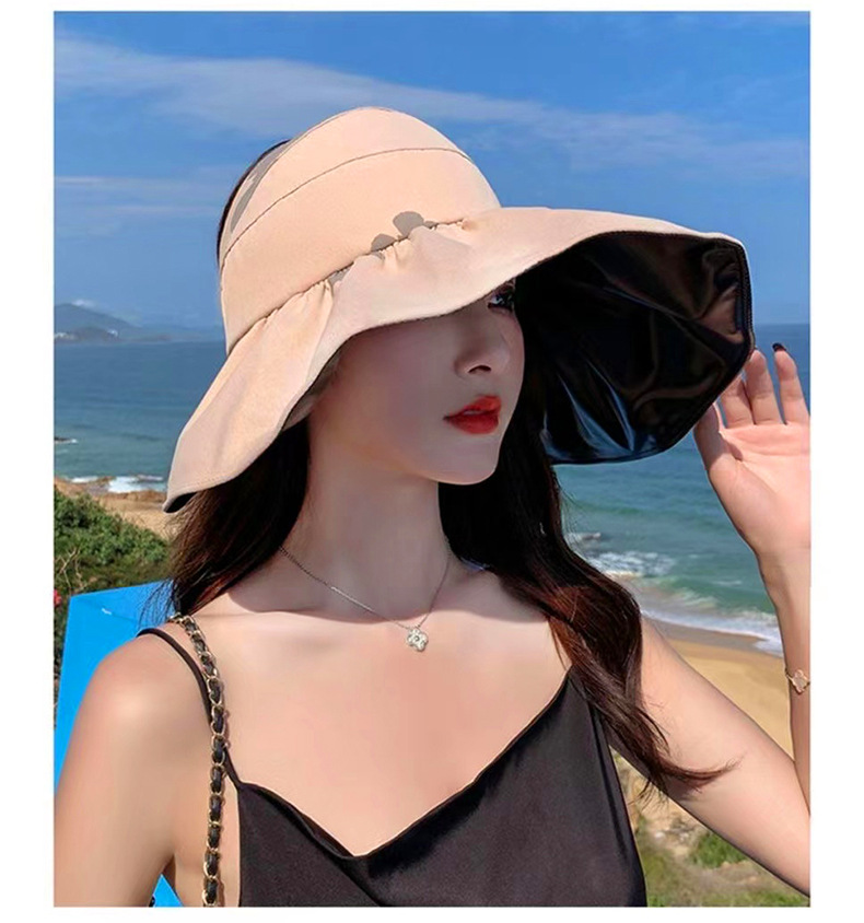 Wide Brim Sun Visor Hat For Women Foldable Uv Face Shielding_voghion.com