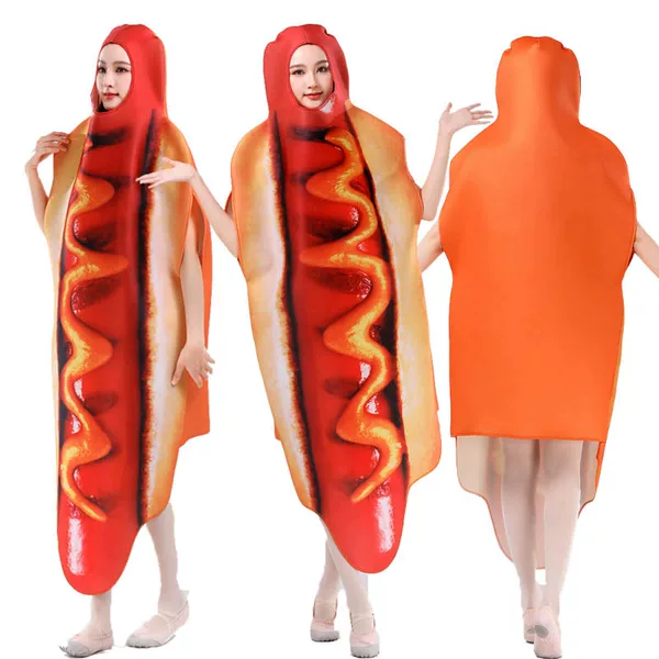 Halloween fun funny suit ham sausage cosplay hot dog jumpsuit food stage cosplay costume