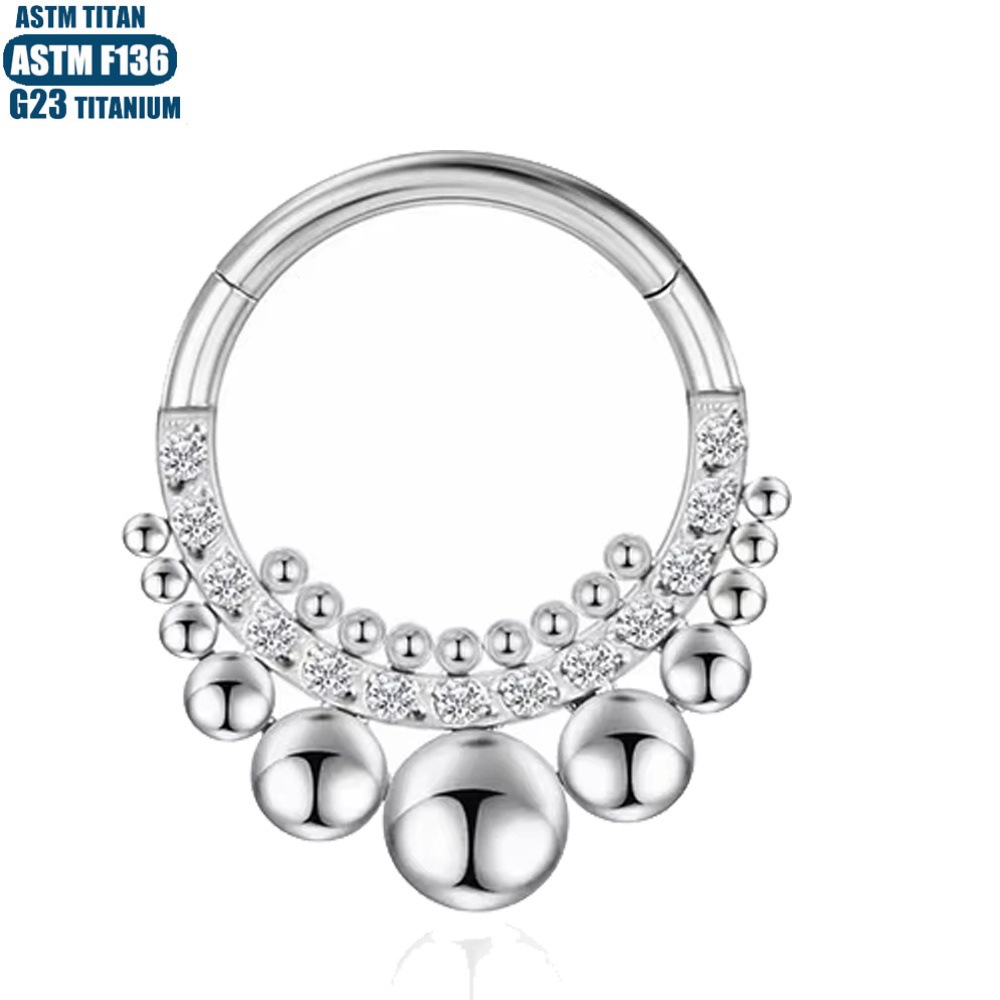 Silver pointed spike labret stud material detail