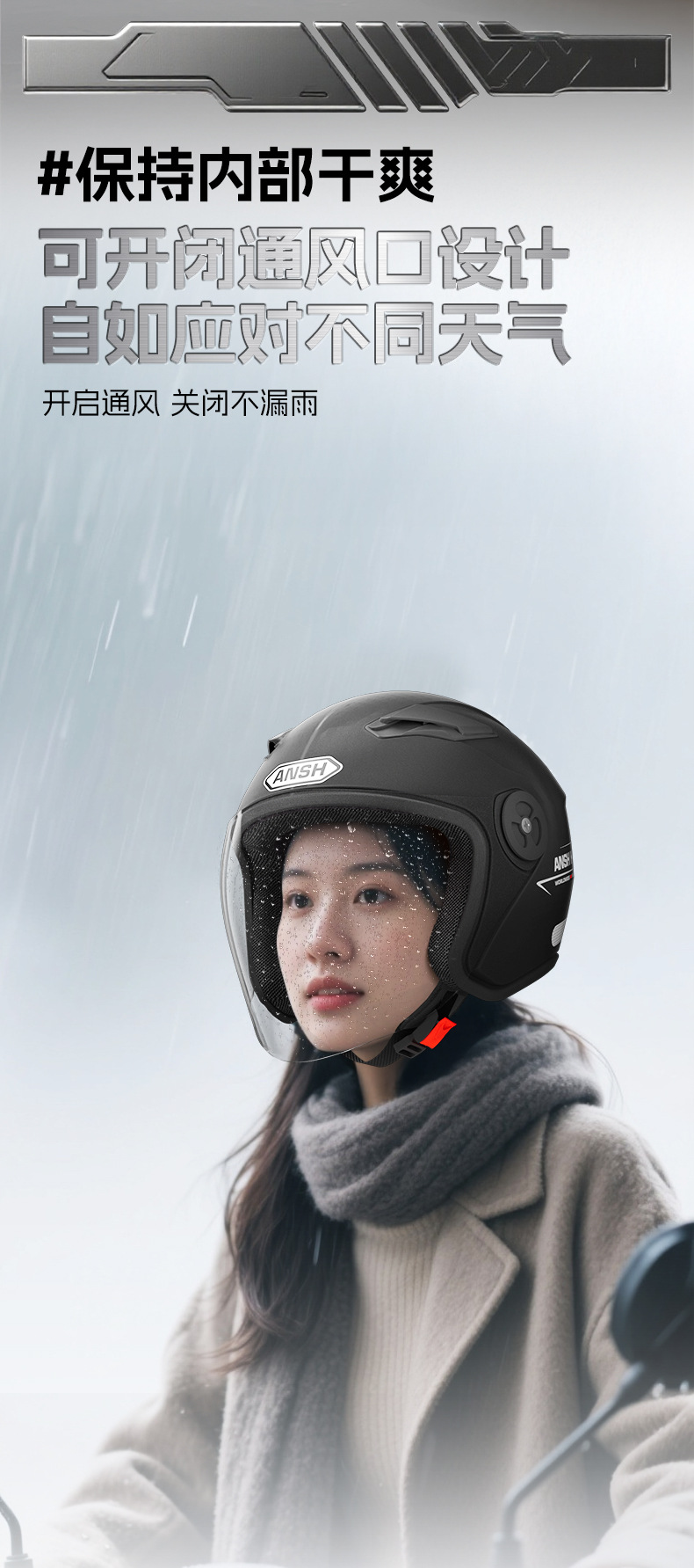 3C Certified New National Standard Electric Motorcycle Dual-Lens Helmet for Women and Men, Half-Face Electric Scooter Helmet for Autumn and Winter, Warm and Safe Helmet