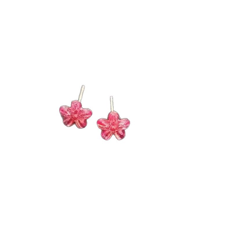 Super Fairy Gradiente Atmósfera Flores Pequeños Pendientes Moda femenina Temperamento Todo fósforo Sentido de alta gama Pendientes de primavera y verano Accesorios para orejas