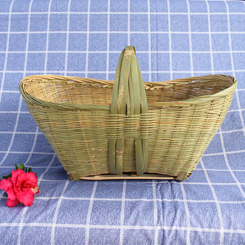 Cesta de bambú Cesta de frutas hecha a mano Cesta de productos de bambú Cesta de almacenamiento Cesta de huevos Cesta de bambú Cesta de mano Cesta de verduras de bambú