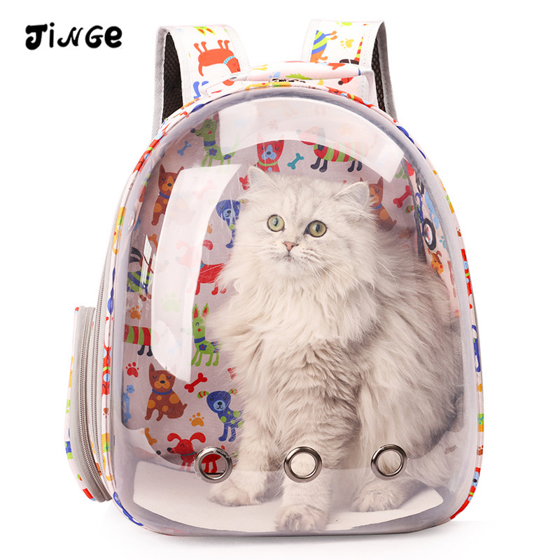 Cats and Dogs Portable Pet Outgoing Backpack Transparent Space Capsule Pet Bag Outgoing Cat Supplies Breathable Backpack