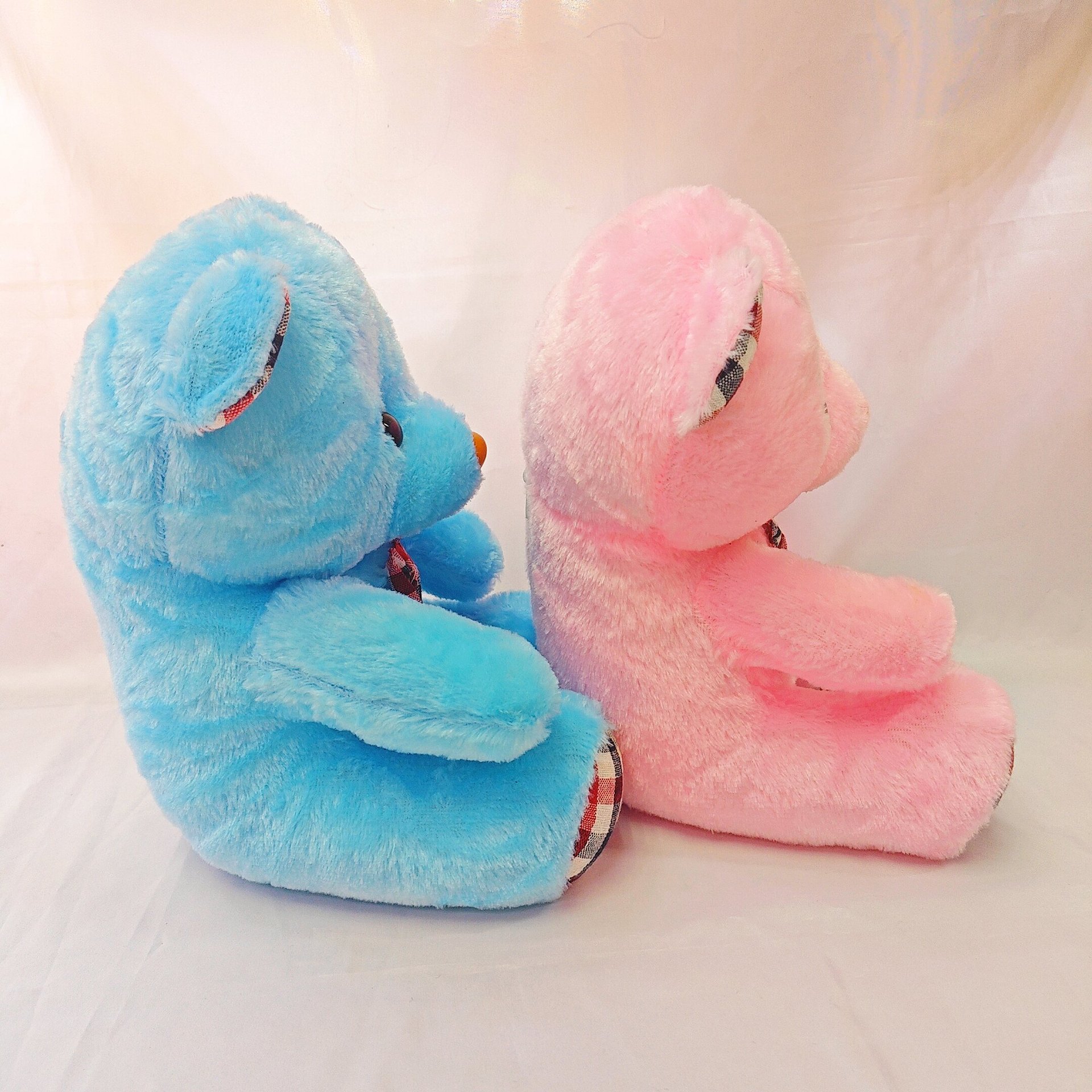 Almohada de Peluche de Oso a Cuadros de Peluche y Algodón PP para Niños