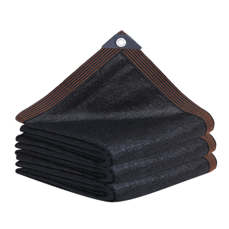 pantalla de sombreado negro al aire libre patio balcón pantalla de sombreado encriptada engrosada pantalla de protección solar borde perforación pantalla de sombreado al por mayor