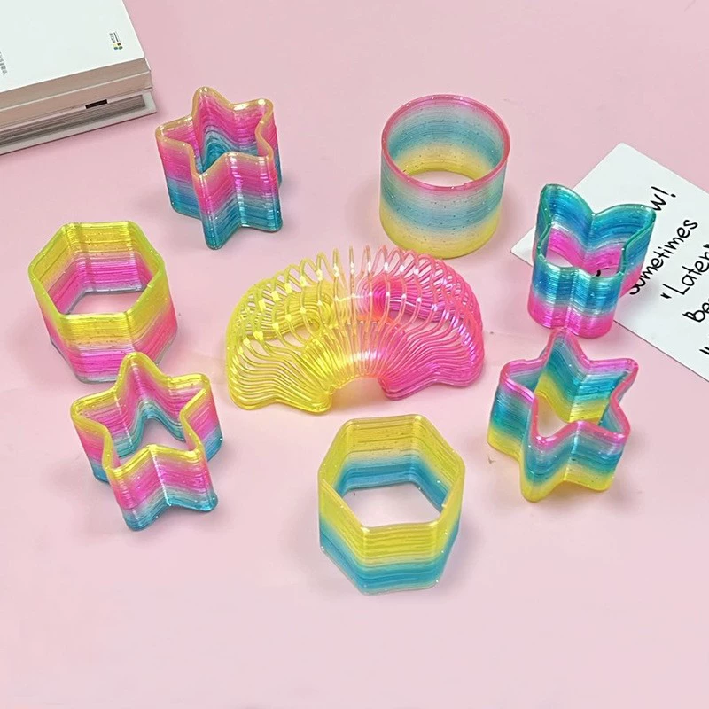 Радужный цветной эластичный Slinky, игрушка, награда для детского сада, подарок ко дню рождения, оптом