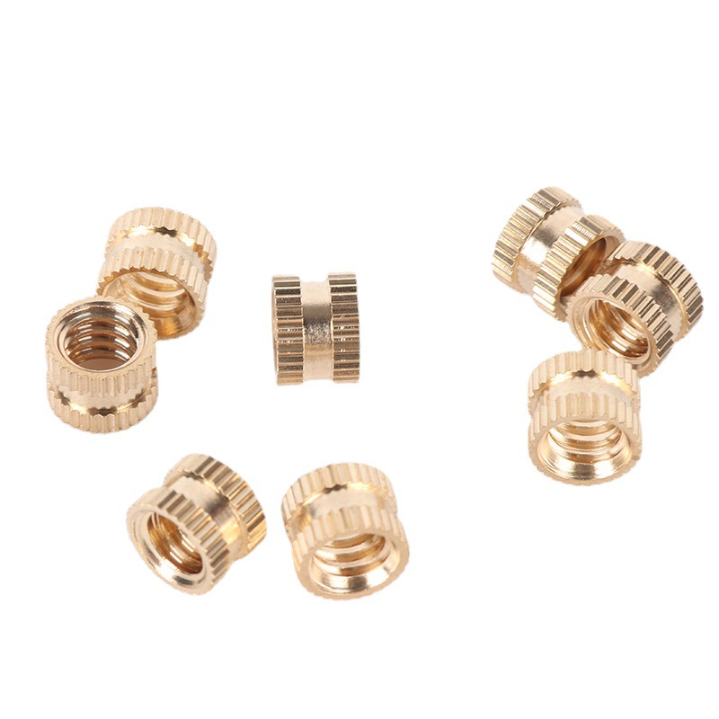 铜螺母专卖店 厂家直销 左牙/反牙热熔冷压铜镶嵌件 φ7*M5*6L