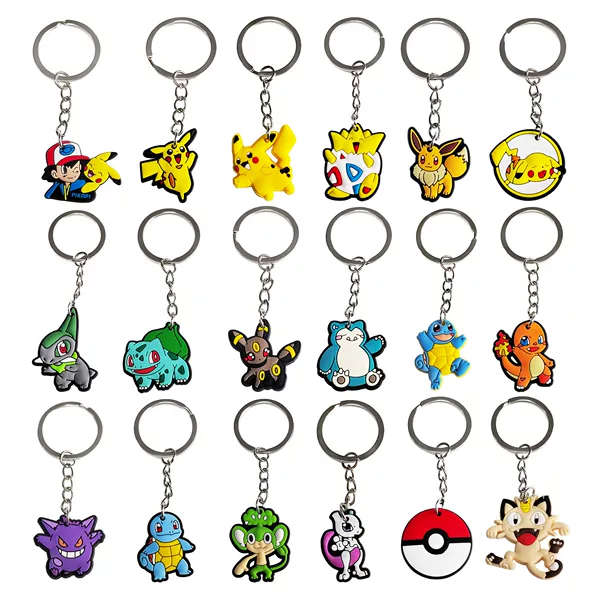 New Pokemon Series Cartoon Keychain Pvc Soft Glue Key Chain Bag Pendant Wholesale Gift