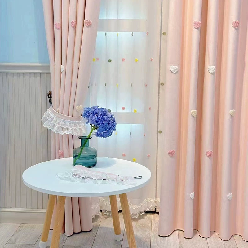 O & Корейский стиль принцессы в стиле стерео полотенце вышитые розовые занавески для детской комнаты девочки девчушки ветер
