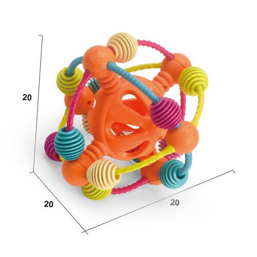 Hollow Ball Soft Rubber Colorful Bell Ball with Sound Cross-border Baby Rattles Ball Grab Ball Baby Toys