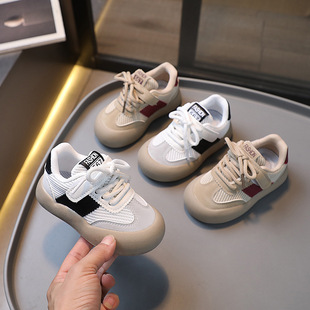 2024 spring new children's sneaker mesh breathable soft bottom Korean style children's moral training shoes boys and girls Board Shoes Fashion