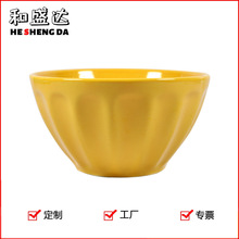 創意色釉陶瓷碗可加印logo彩色圓口簡約米飯面碗廠家供應禮品
