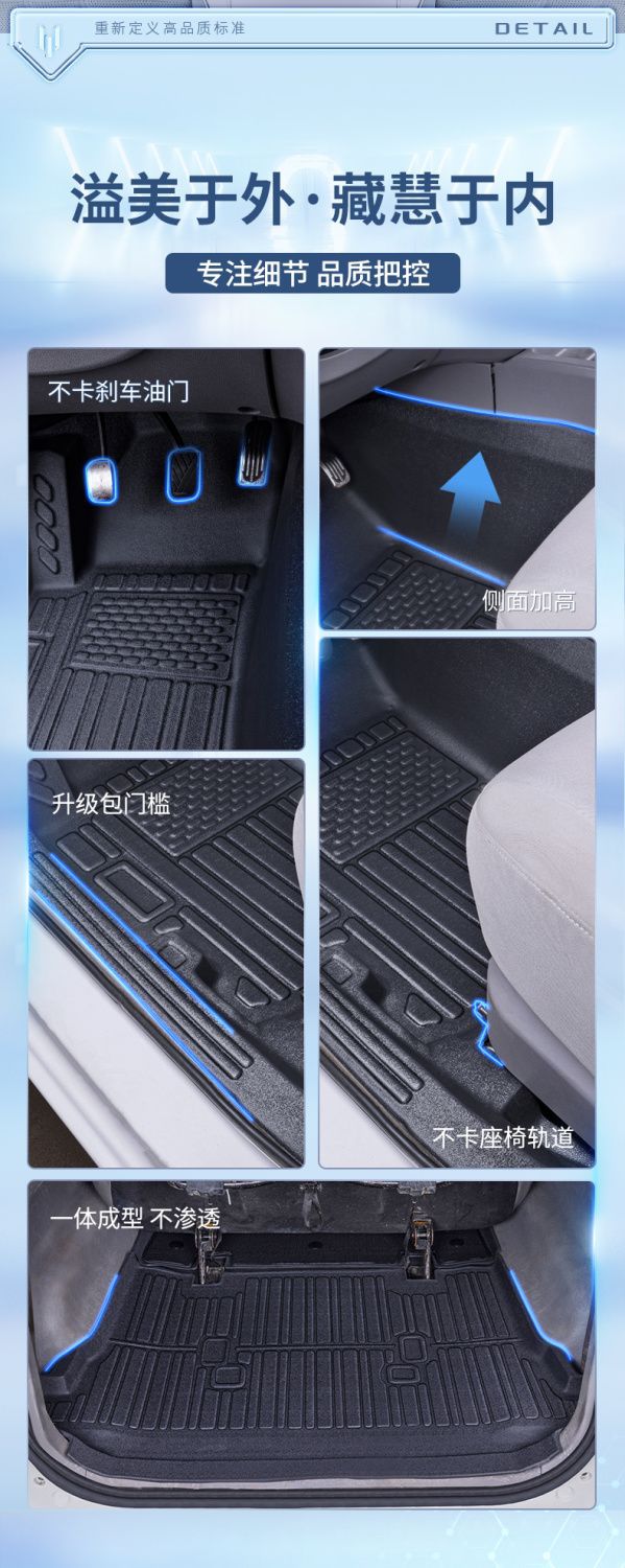 Suitable for Wuling Hongguang S Floor Mats Surrounding Special Hongguang S3 Five-Seven Seat Wear-Resistant Tpe Car Floor Mats Trunk Mat