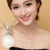 Earrings from pearl, beads, pendant, short necklace, simple and elegant design, 18 carat