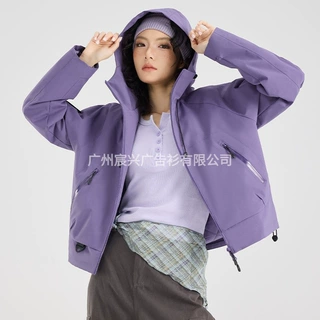 冲锋衣女超好看小个子短款外套户外防风防泼水休闲工装夹克上衣