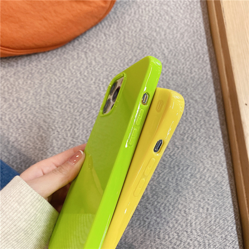 Étui de protection en gelée en matériau fluorescent, étui souple 7/8TPU adapté au téléphone iPhone 12 Apple 11_voghion.com