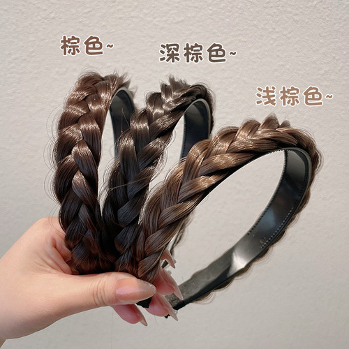 Handmade Braid Hairband High Crown Top High-end Women Fishbone Braid Hair Tie with Teeth Hair Accessories Wholesale