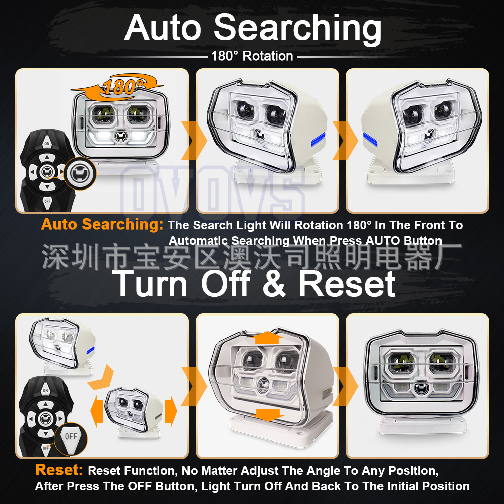 Outdoor Vehicle-Mounted Searchlight Off-Road Modified Ceiling Light with Laser Cannon Search Function Led Remote Control Light Super Bright