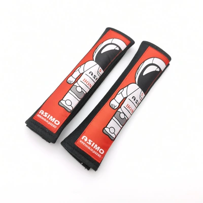 Black car seat belt shoulder pad soft cotton thick material JDM Fujiwara tofu HKS pair (Seat belt shoulder pad) - asimo-a