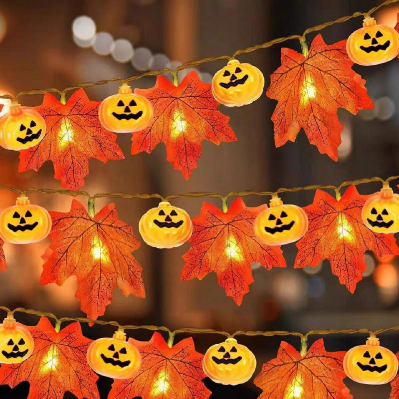 LED maple leaf, realistic lights, halloween 4