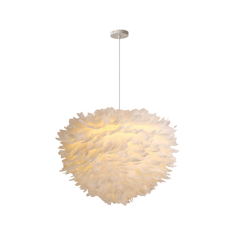 Vela escandinava dormitorio Internet celebridad hogar candelabro moderno simple creativo pluma blanca sala de estar decoración del hogar iluminación