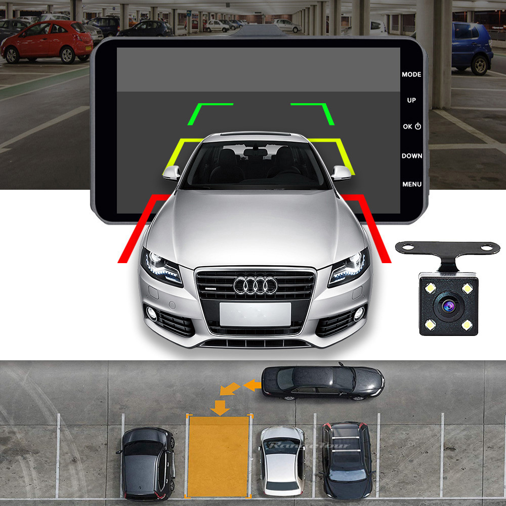 Cross-Border Bestseller Touchscreen Dual-Lens Dash Cam Hd 1080P Aluminum Alloy Front and Rear Dual Recording Car Camera