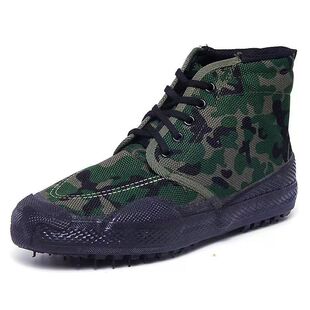 Rubber-Soled High and Low-Top Breathable Non-Slip Work Safety Canvas Shoes for Men, Flat Heel