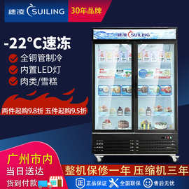 穗凌LD-460W 立式冷冻展示柜低温单双门冷柜无霜风冷商用雪糕冰柜