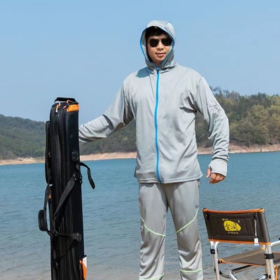 summer Fishing suit Sunscreen Mosquito control Borneol suit Go fishing Men's Sunscreen spring and autumn Quick drying